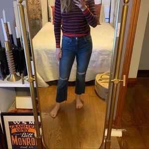 American eagle distressed crop jeans size 4